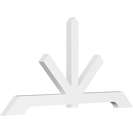 Ekena Millwork Vanguard Architectural Grade PVC Gable Bracket, 108"W x 54"H x 4"D x 6"F, 12/12 Pitch GBP108X54X0406VAN00